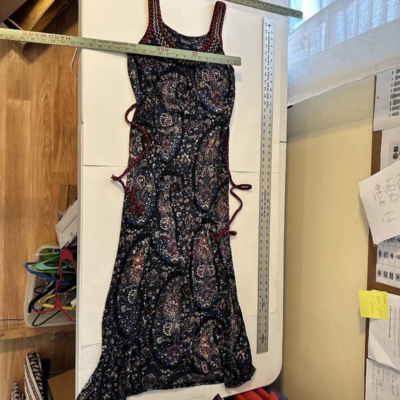 Lucky Brand Summer Maxi Dress Paisley Size Small Sleeveless Shift - Picture 2 of 5
